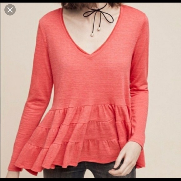 Anthropologie Tops - Anthropologie Deletta Thea Ruffled Peplum Top